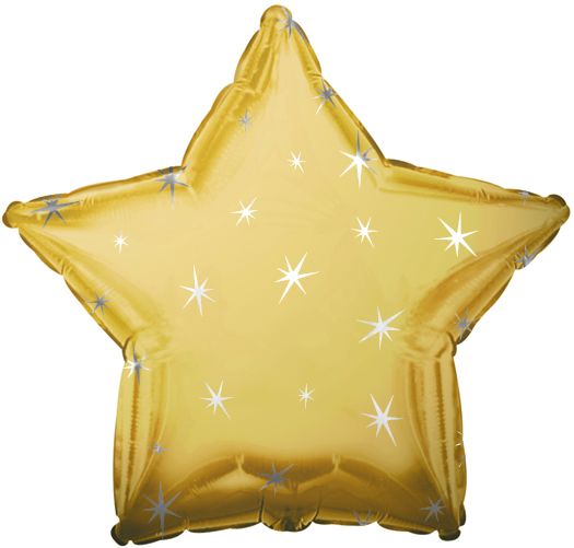 Antique Gold Sparkle Star Folienballon 43 Cm