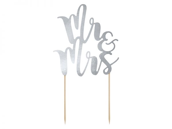 Cake Topper Silber Mr & Mrs 25.5 cm