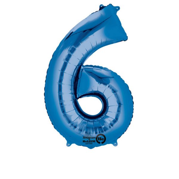 Zahl Blau - 6 Folienballon 55 X 88 cm