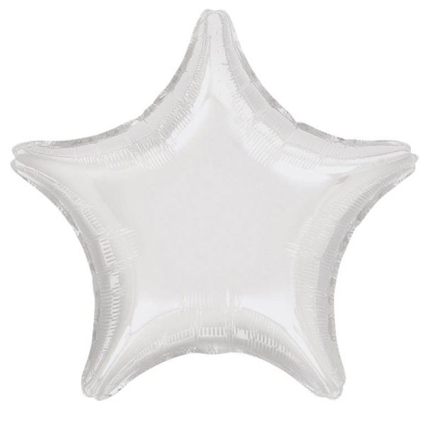 Star Metallic White Folienballon 43 cm