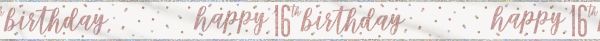 Birthday Glitz Rosegold Banner 16