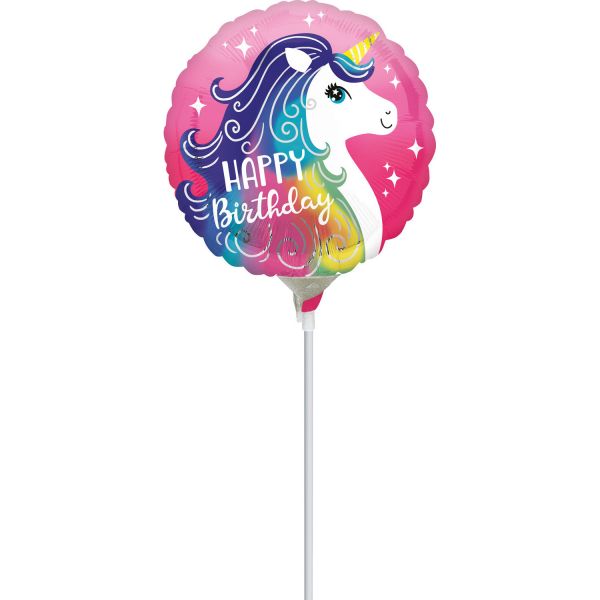 Pink Unicorn Happy Birthday Mini-Folienballon