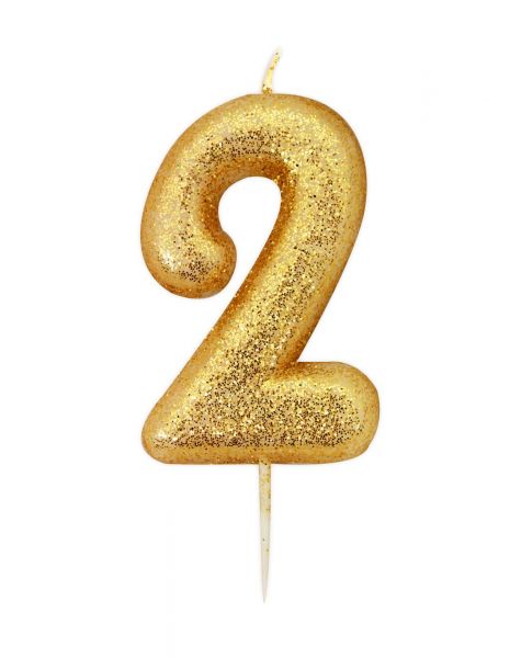 Kerze Glitter Gold 2