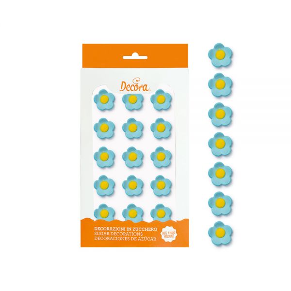 16 Zuckerblumen hellblau