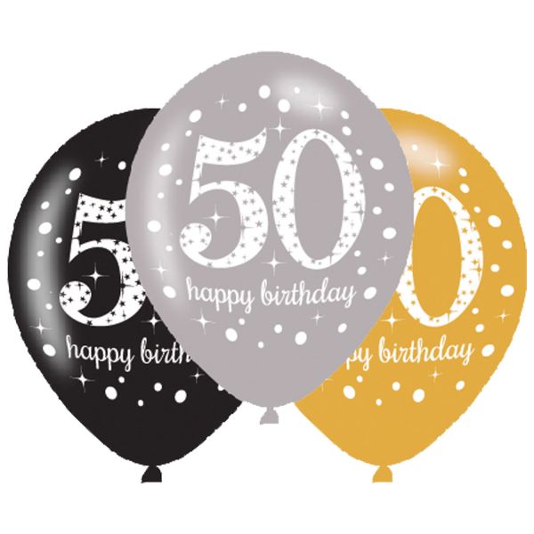Sparkling Birthday Latexballons 50