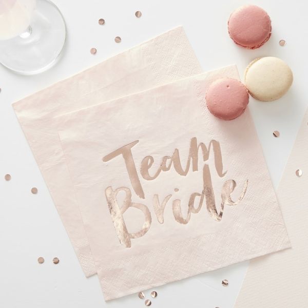 Rose Gold Hen Party Servietten - Team Bride
