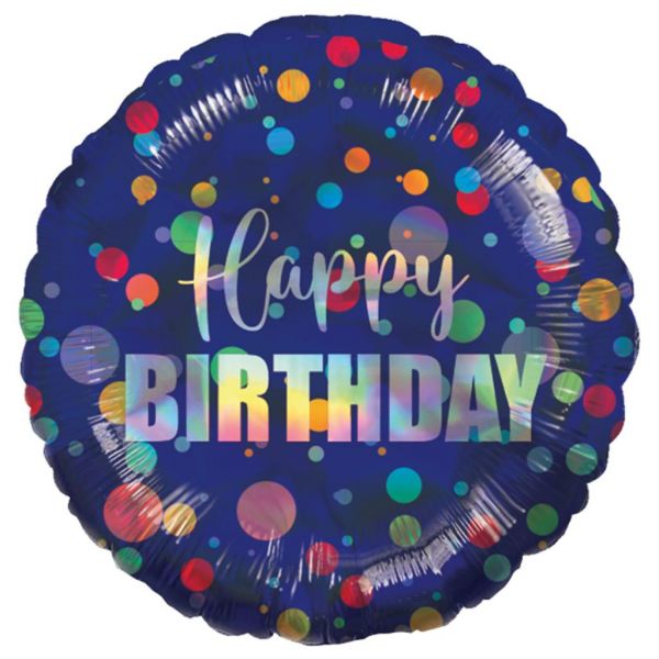 Iridescent Happy Birthday Folienballon 43 cm
