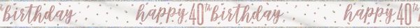Birthday Glitz Rosegold Banner 40
