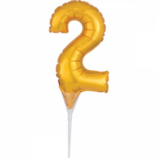Cake Topper Gold Zahl 2 Air-Filled