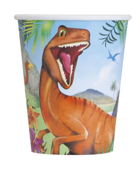 Dinosaurier 8 Pappbecher 266 ml