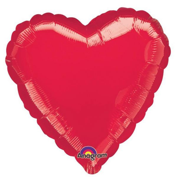 Herz Metallic Red Folienballon 43 cm