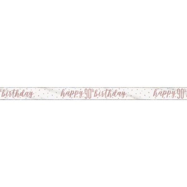 Birthday Glitz Rosegold Banner 90