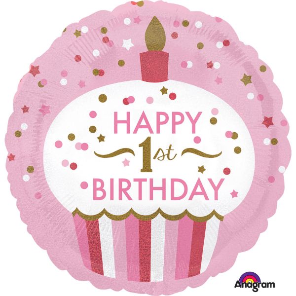 1St Birthday Cupcake Girl Standard Folienballon