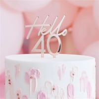 Cake Topper Hello 40 Acryl Rose Gold Cake Topper Hello 40 Acryl Rose Gold
