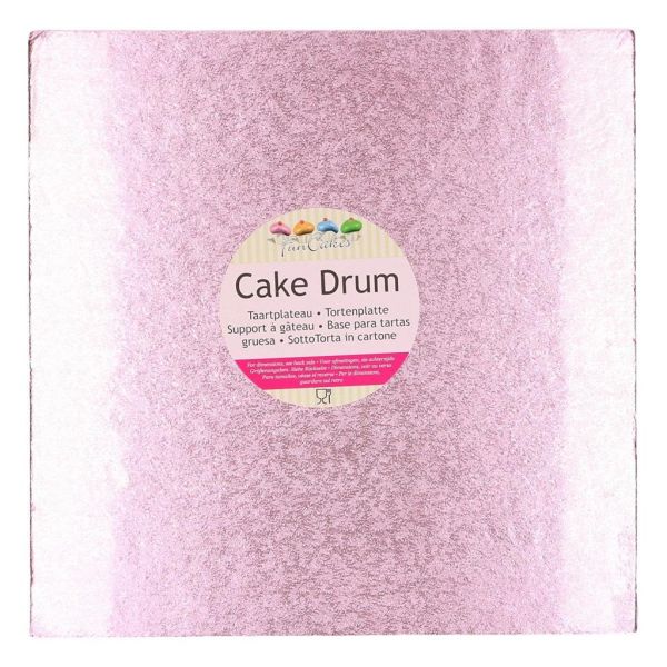 Cake drum pink quadratisch 30x30cm