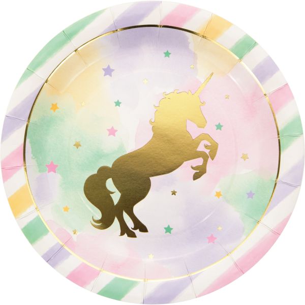 Unicorn Sparkle Foil Teller/8