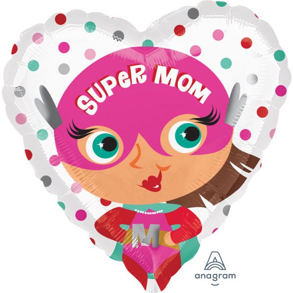 Super Mom Herz Folienballon 43cm