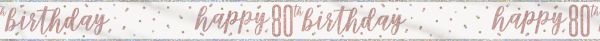Birthday Glitz Rosegold Banner 80