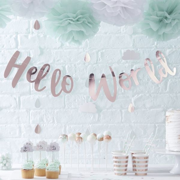 Rose Gold Hello World Banner