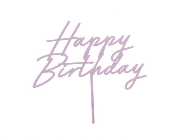 Cake Topper Happy Birthday matt lila 16,5 cm