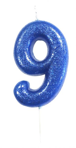 Kerze Glitter Blau 9