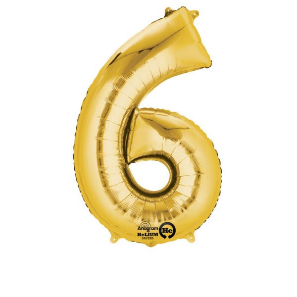 Zahl Gold - 6 Folienballon 55 X 88 cm