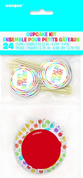 Rainbow B-Day Cupcake Kit