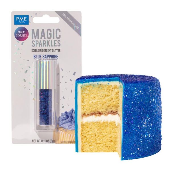 Essbare irisierende Glitzerflocken Blue Saphire