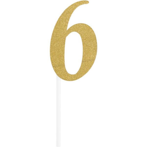 Gold Glitter Birthday Cake Topper 6