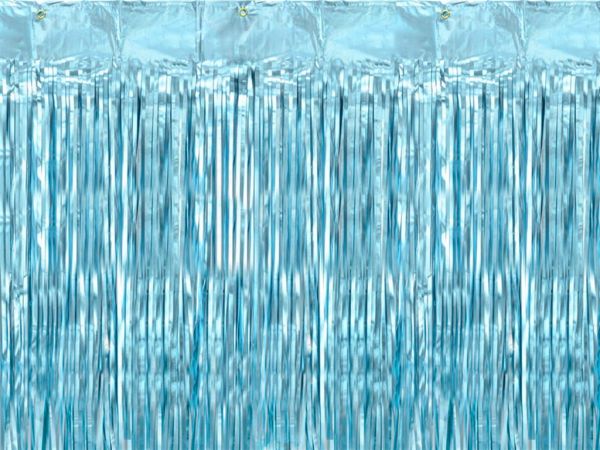 Lametta Vorhang Hellblau 0,9 x 2,5 m
