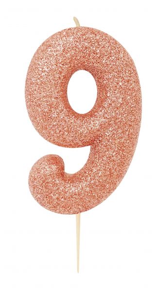 Kerze Glitter Rosegold 9