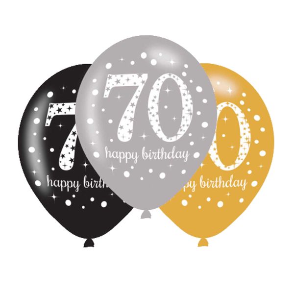 Sparkling Birthday Latexballons 70