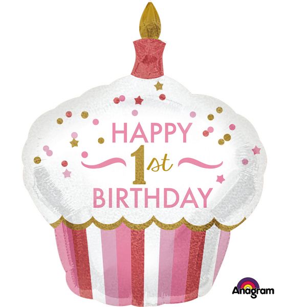 1St Birthday Cupcake Girl Folienballon