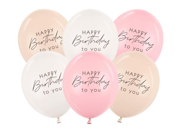 Happy Birthday Ballon rosa mix