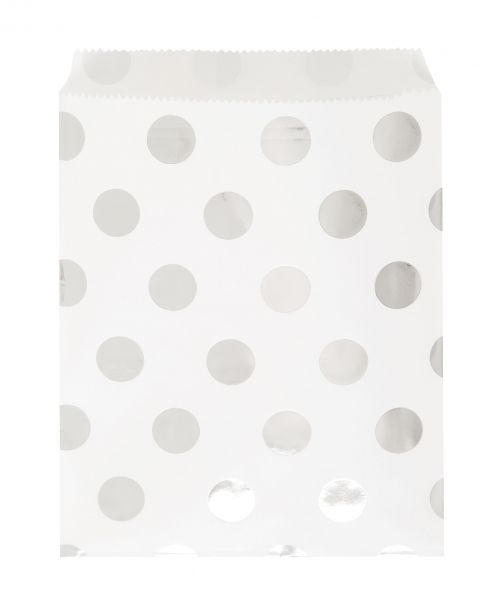 Silver Dot Treat Bag - 8 Stk