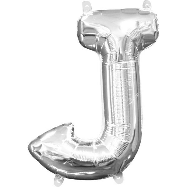 Mini Buchstabe Silber - J Folienballon 27 X 33 cm