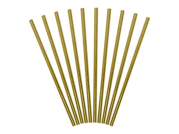 Papierstrohhalm Gold - 10 Stk.
