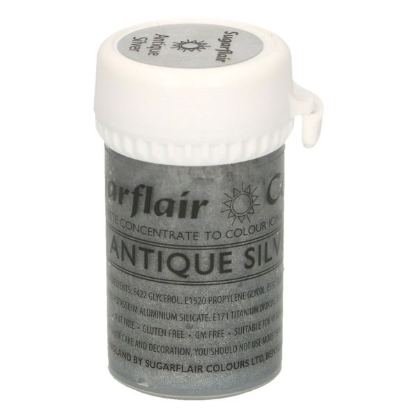 Sugarflair Pastenfarbe Satin - Antique Silver