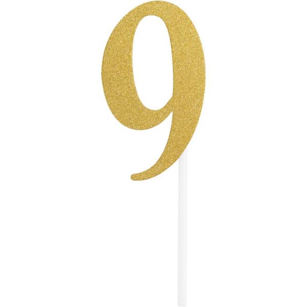 Gold Glitter Birthday Cake Topper 9