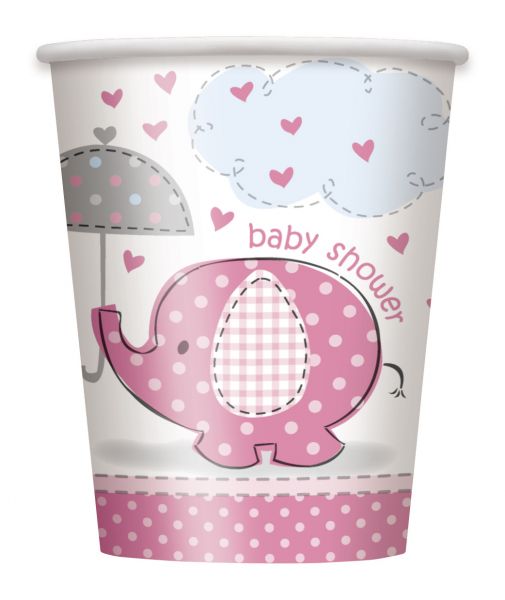 Umbrellaphants Pink 8 Pappbecher 266 ml