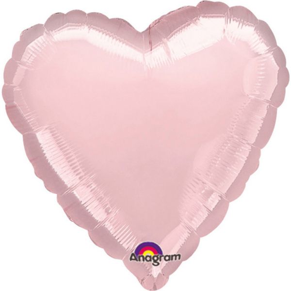 Herz Metallic Pastel Pink Folienballon 43 cm