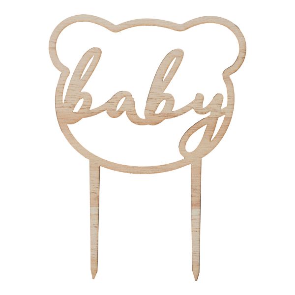 Cake Topper Wooden Baby Bär