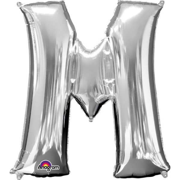 Mini Buchstabe Silber - M Folienballon 27 X 33 cm