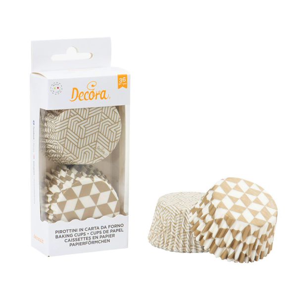 Muffinförmchen Gold Geometric