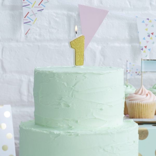 Gold Glitter Kerze 1 Pick And Mix