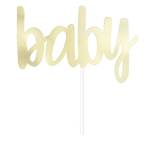 Baby Shower Cake Topper Gold Foil