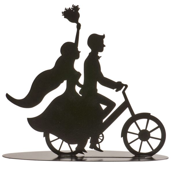 Cake Topper Wedding Bicycle Black