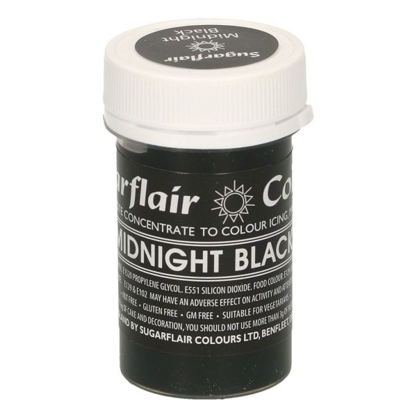 Sugarflair Pastenfarbe Pastel - Midnight Black