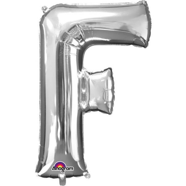Buchstabe Silber - F Folienballon 53 X 81 cm