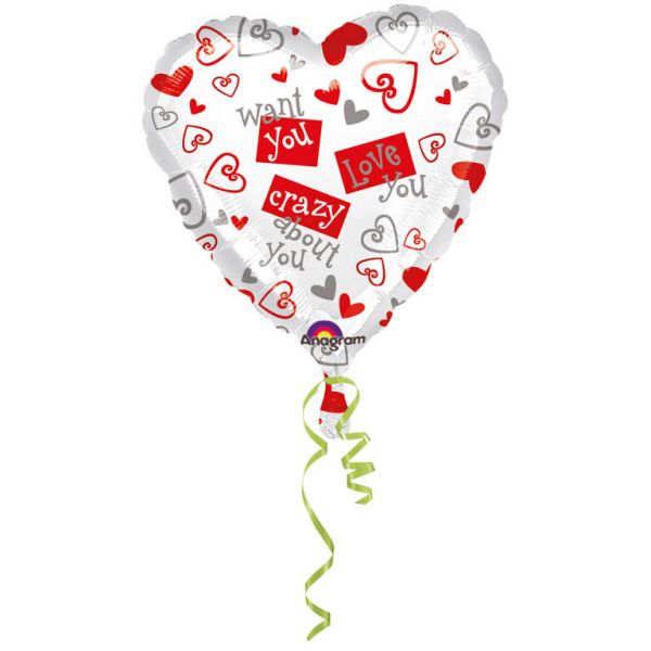 Herz Simply Said Folienballon 43 cm